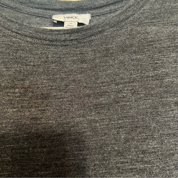 VINCE -Women’s Heathered Black Short Sleeve Tee Shirt Size M - Picture 3 of 11